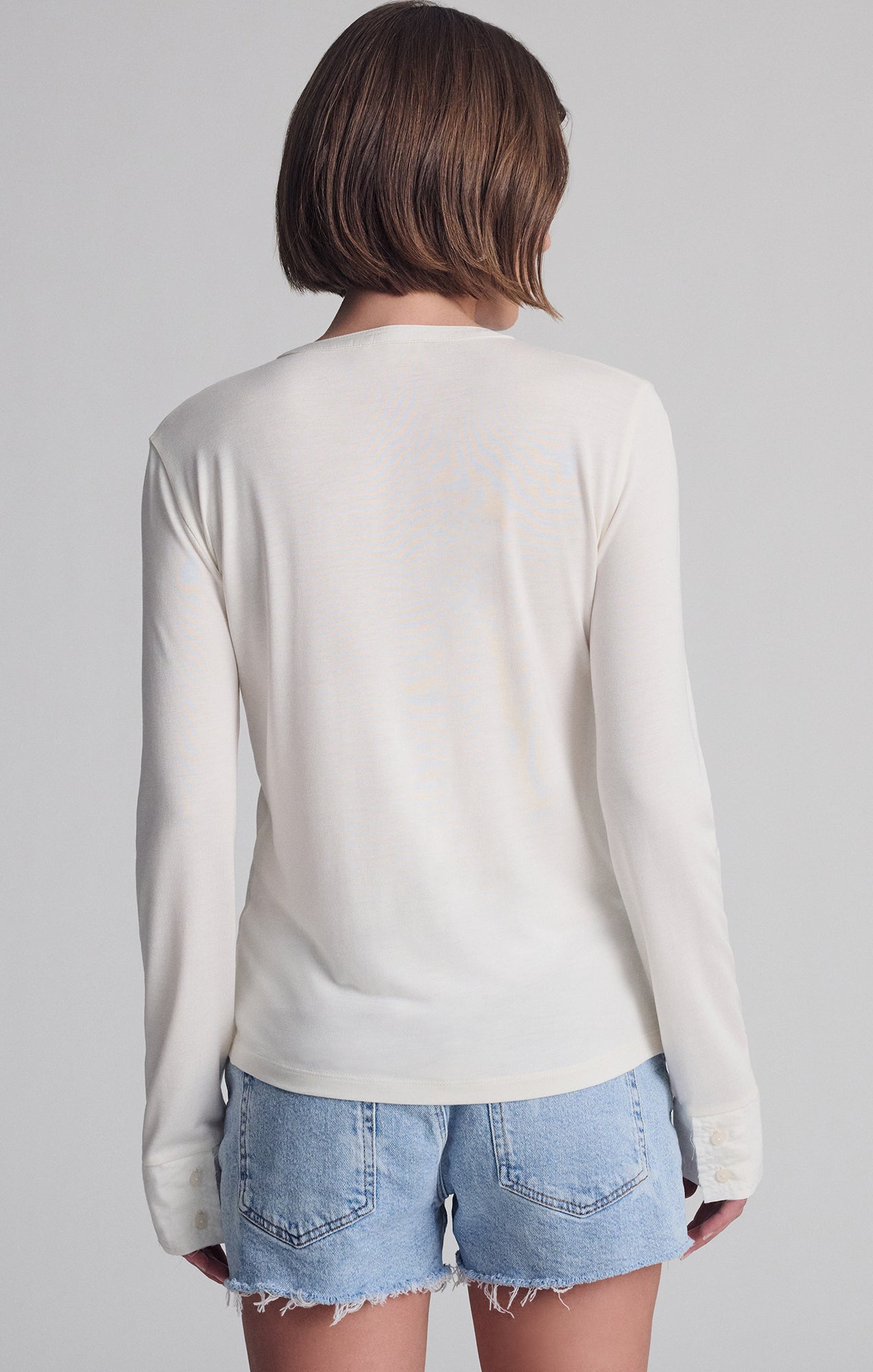 LONG SLEEVE HENLEY IN COCONUT MILK - Mavi Jeans