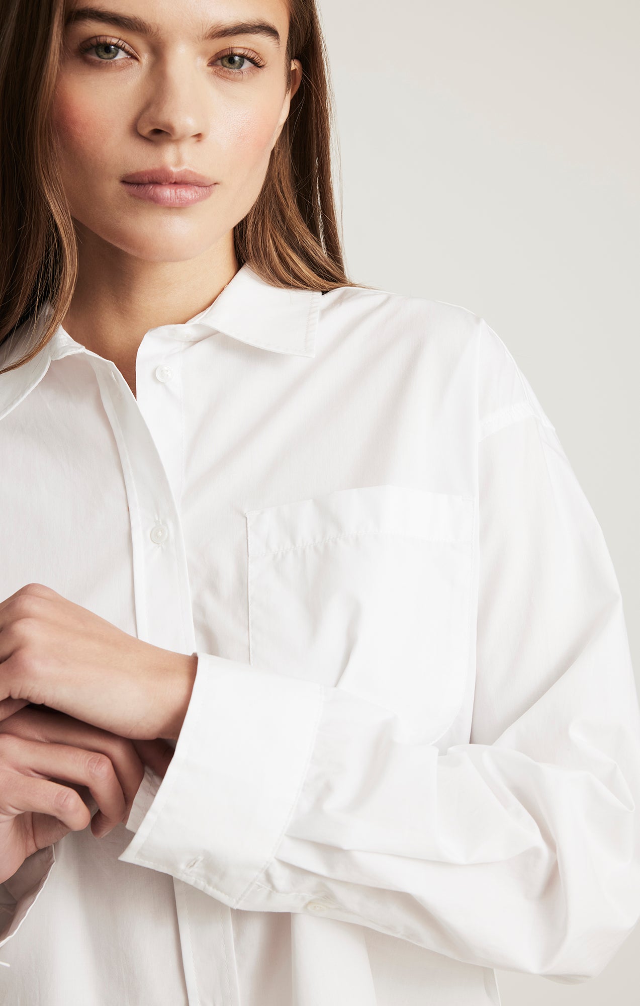 ONE POCKET BUTTON-UP SHIRT IN WHITE