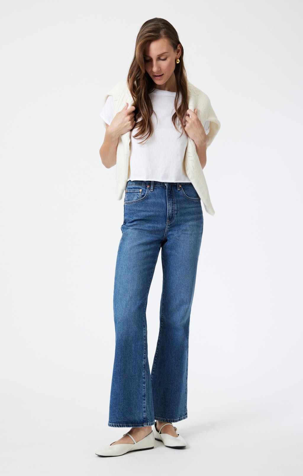 LOS ANGELES FLARE IN MID BRUSHED CLASSIC BLUE - Mavi Jeans