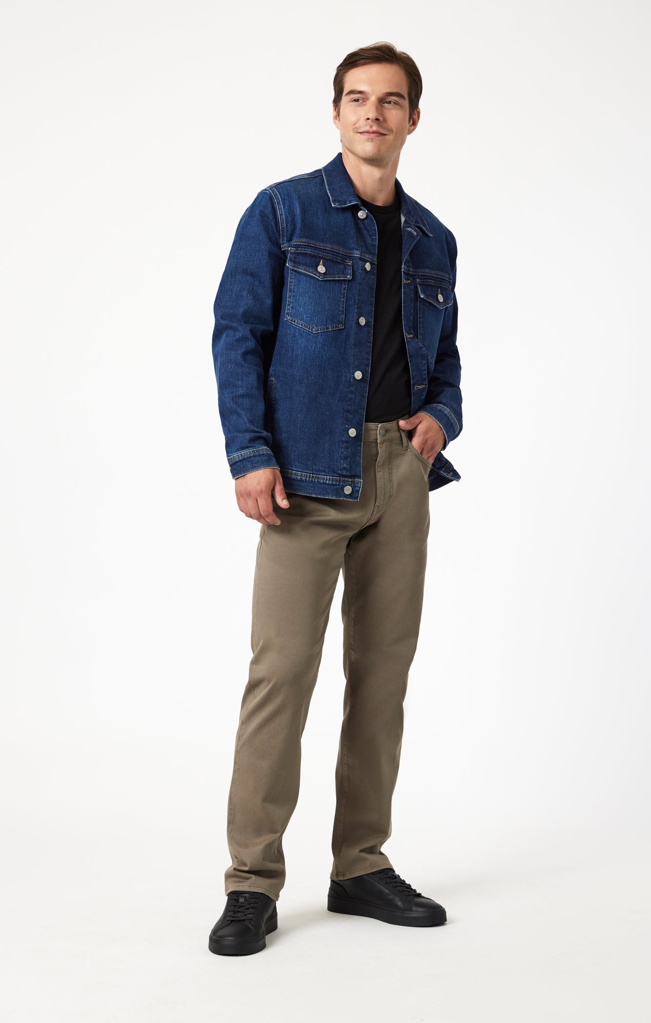ZACH STRAIGHT LEG IN OLIVE CASUAL TWILL - Mavi Jeans