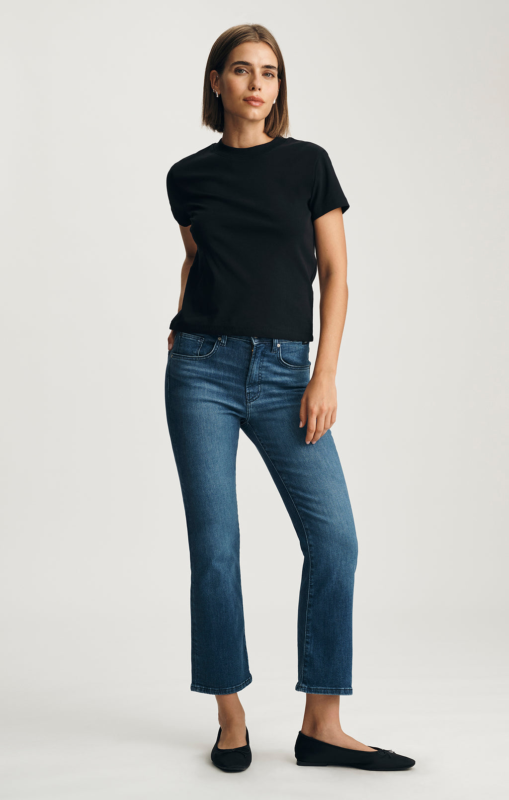 LAYLA RIBBED BABY T-SHIRT IN BLACK