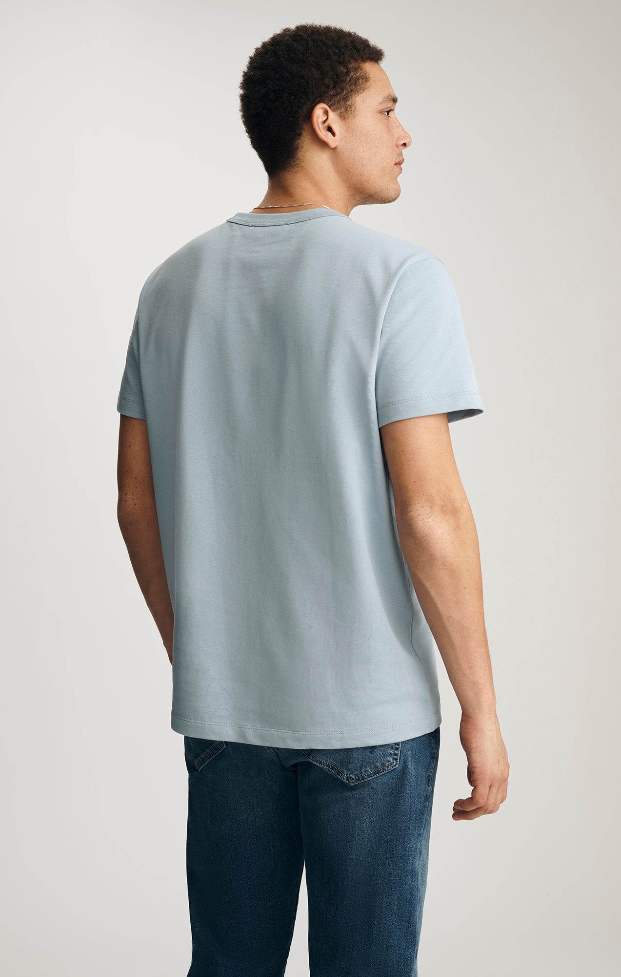 HERITAGE CREW NECK T-SHIRT IN DUSTY BLUE - Mavi Jeans