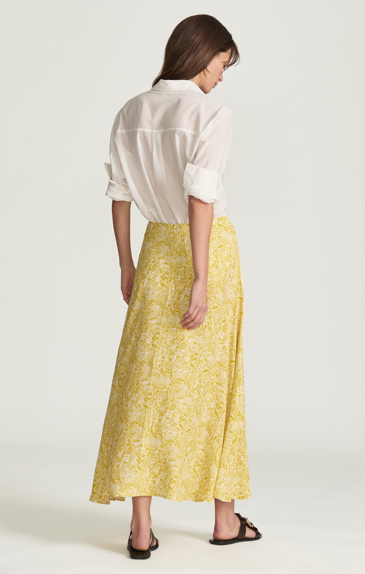 WOVEN MAXI SKIRT IN YELLOW FLOWER PRINT - Mavi Jeans