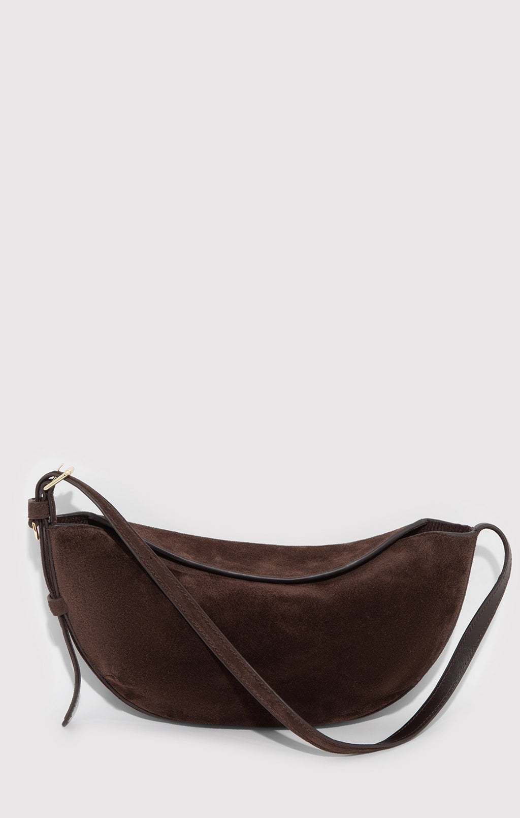 SUEDE CRESCENT BAG IN TORTOISE SHELL