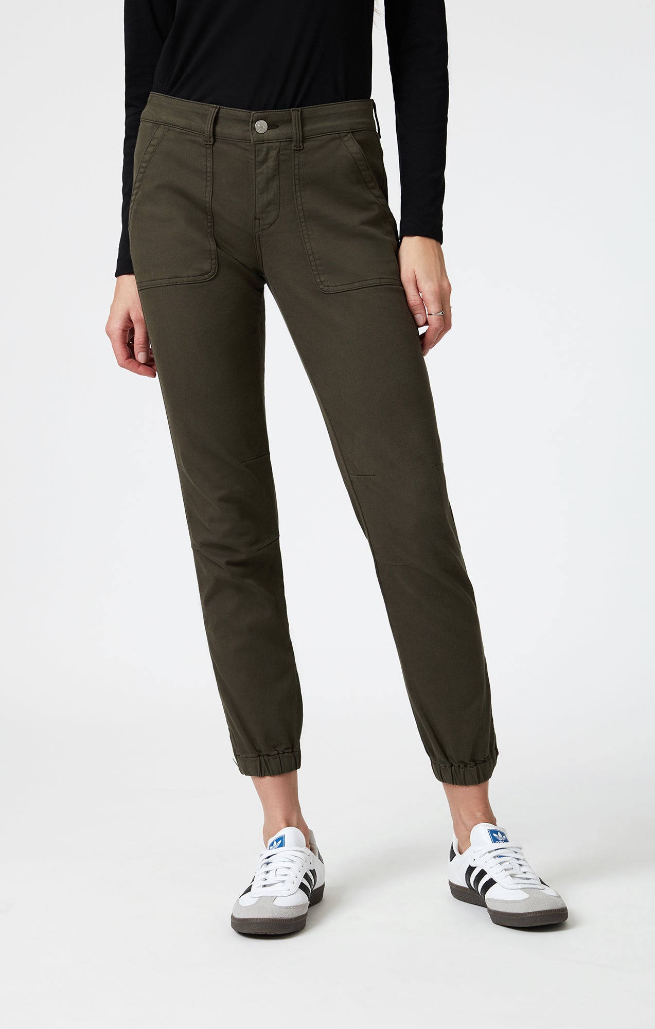 IVY SLIM CARGO IN DARK GREEN LUXE TWILL - Mavi Jeans