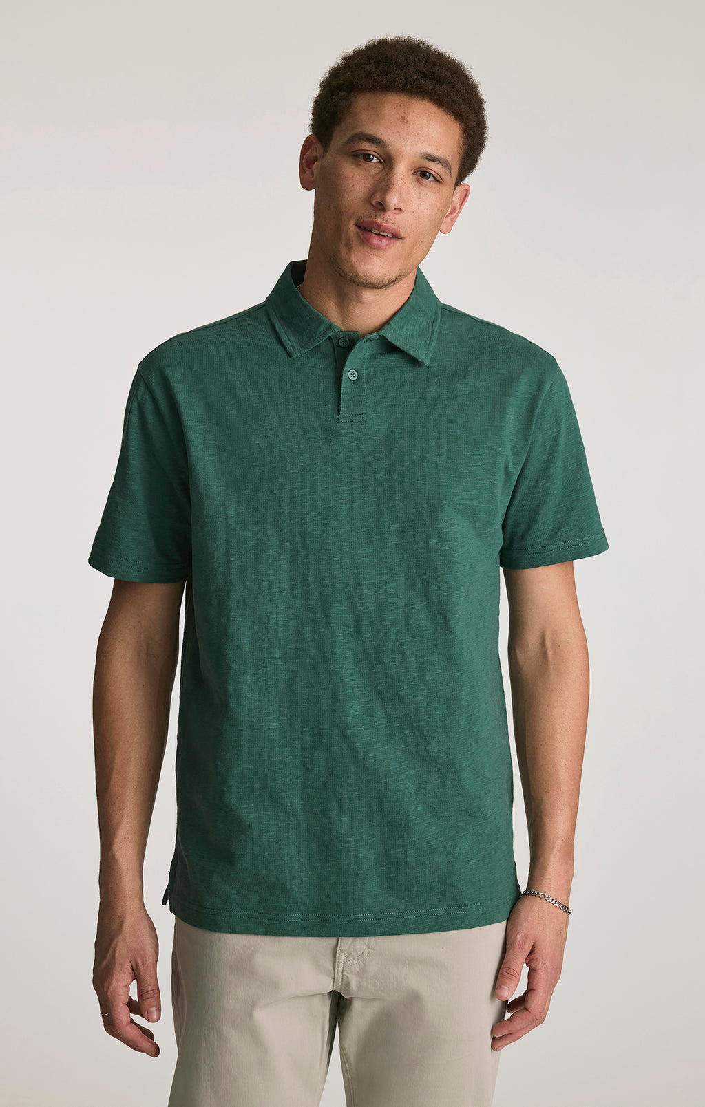 SLUB POLO T-SHIRT IN BISTRO GREEN - Mavi Jeans