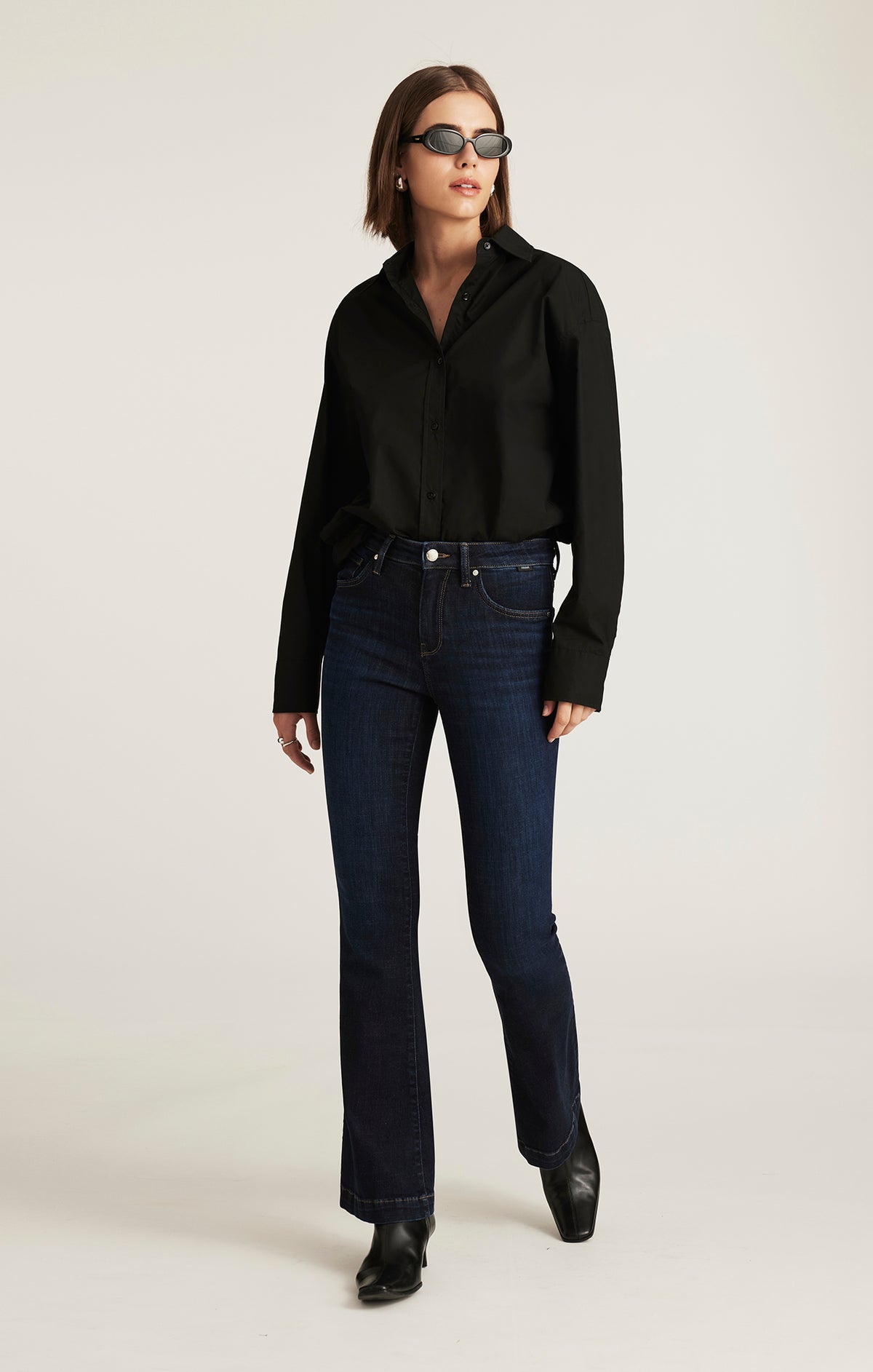 SYDNEY FLARE IN DARK BRUSHED FEATHER BLUE - Mavi Jeans