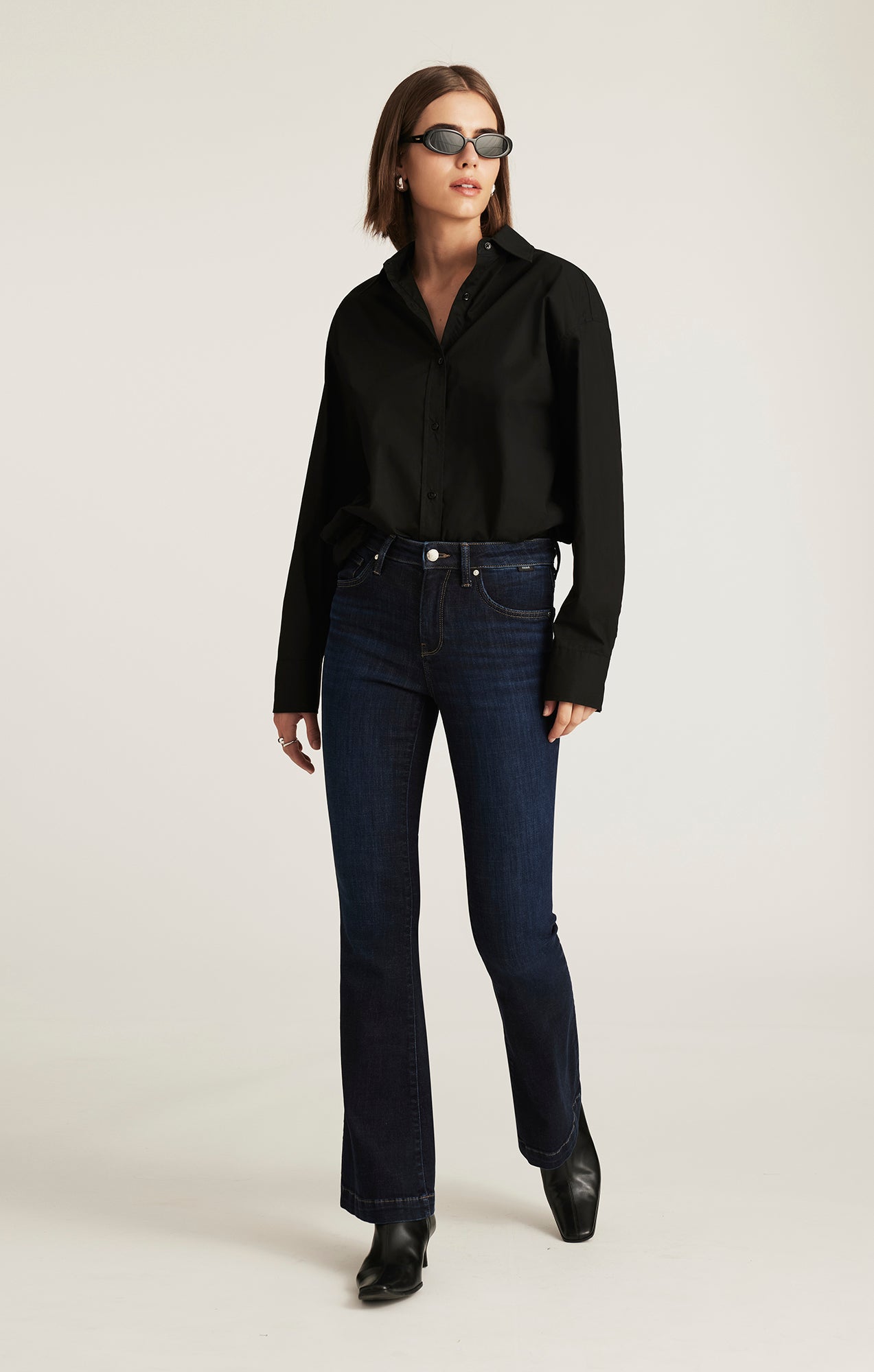 SYDNEY FLARE IN DARK BRUSHED FEATHER BLUE - Mavi Jeans