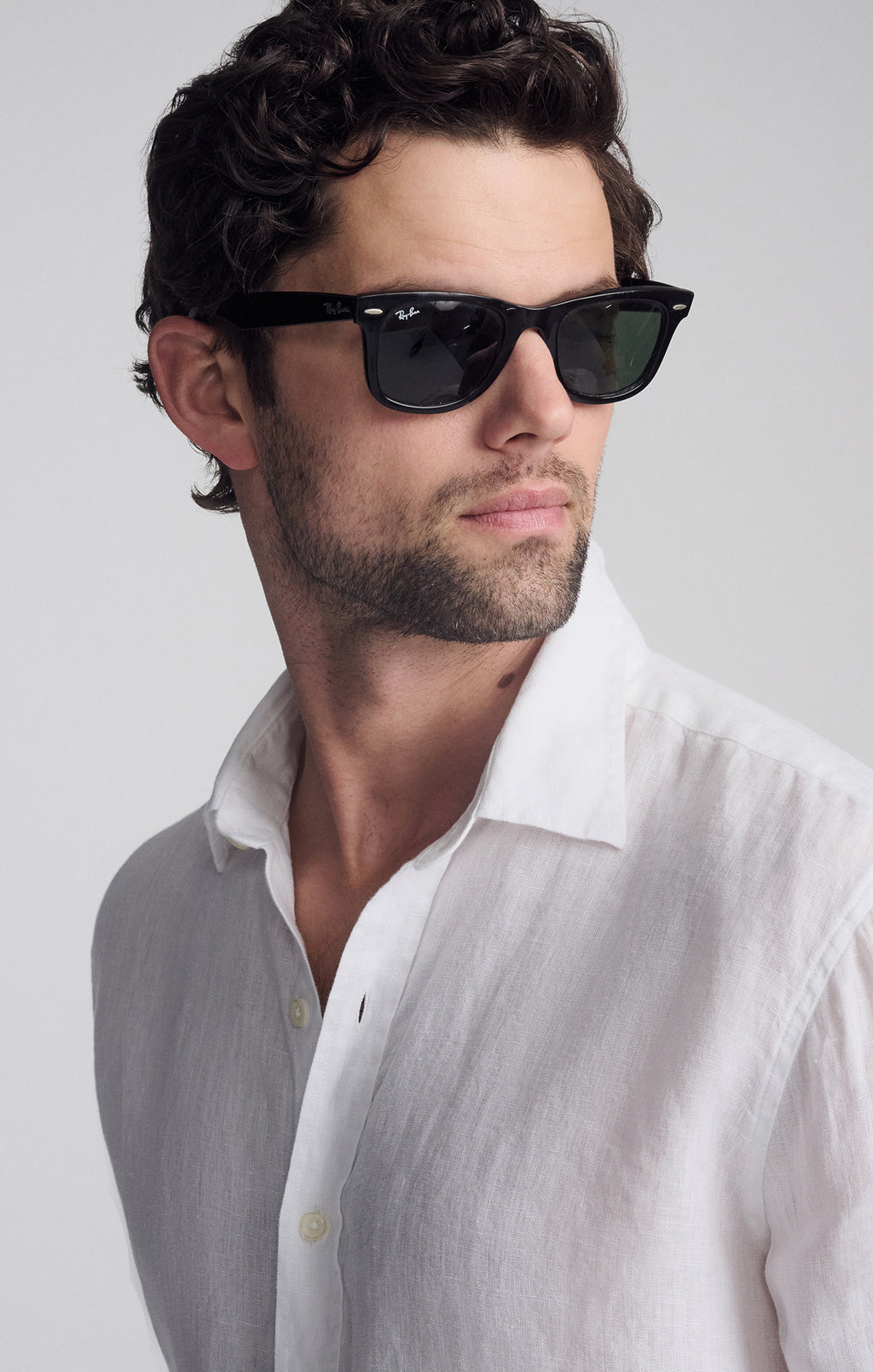 LINEN LONG SLEEVE BUTTON-UP SHIRT IN WHITE - Mavi Jeans