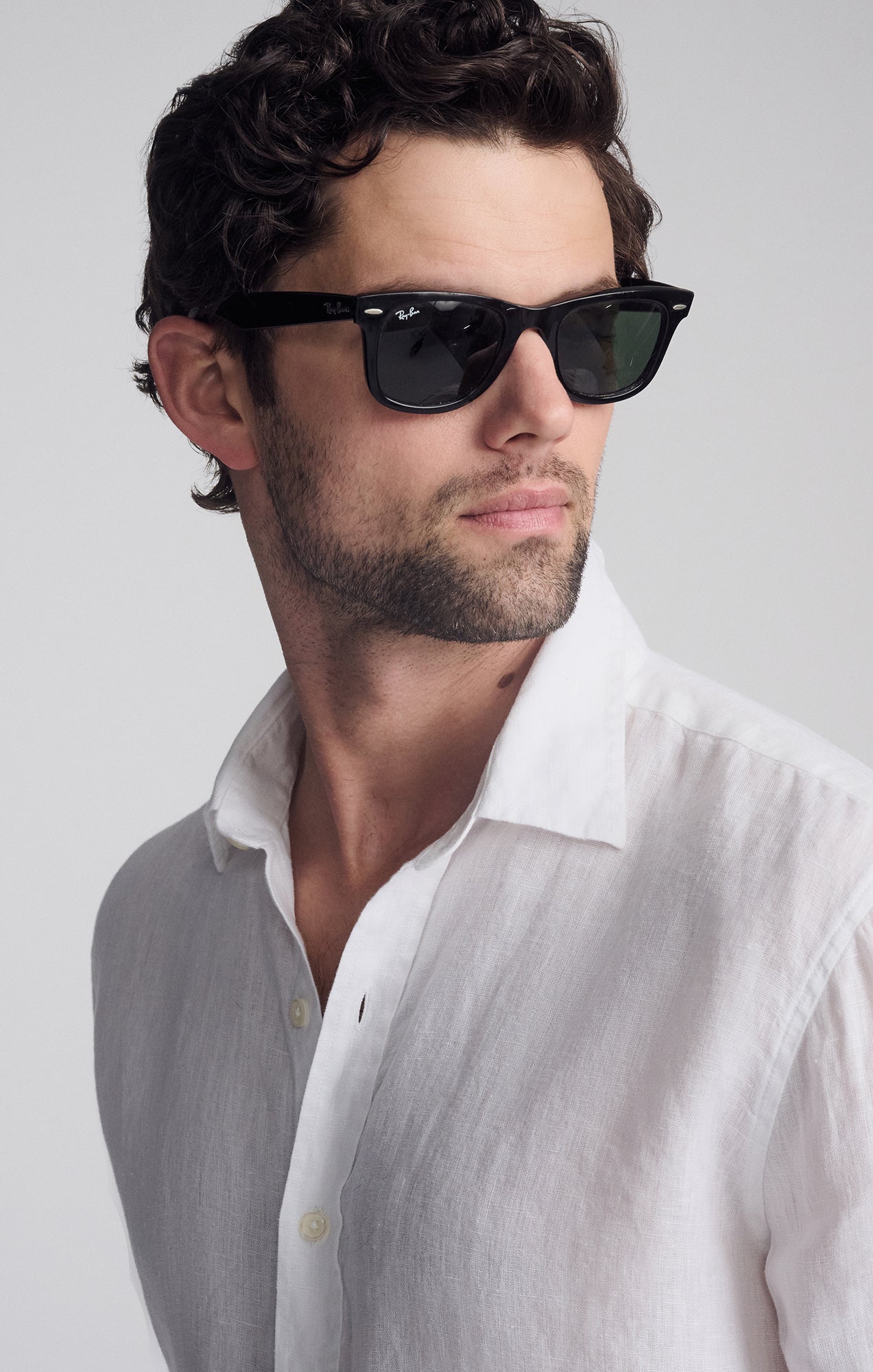 LINEN LONG SLEEVE BUTTON-UP SHIRT IN WHITE - Mavi Jeans