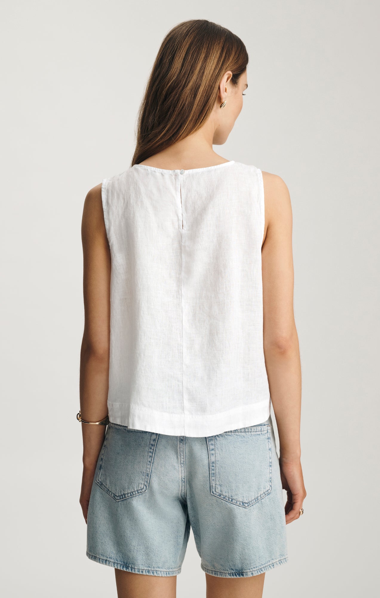 LINEN TANK TOP IN WHITE - Mavi Jeans