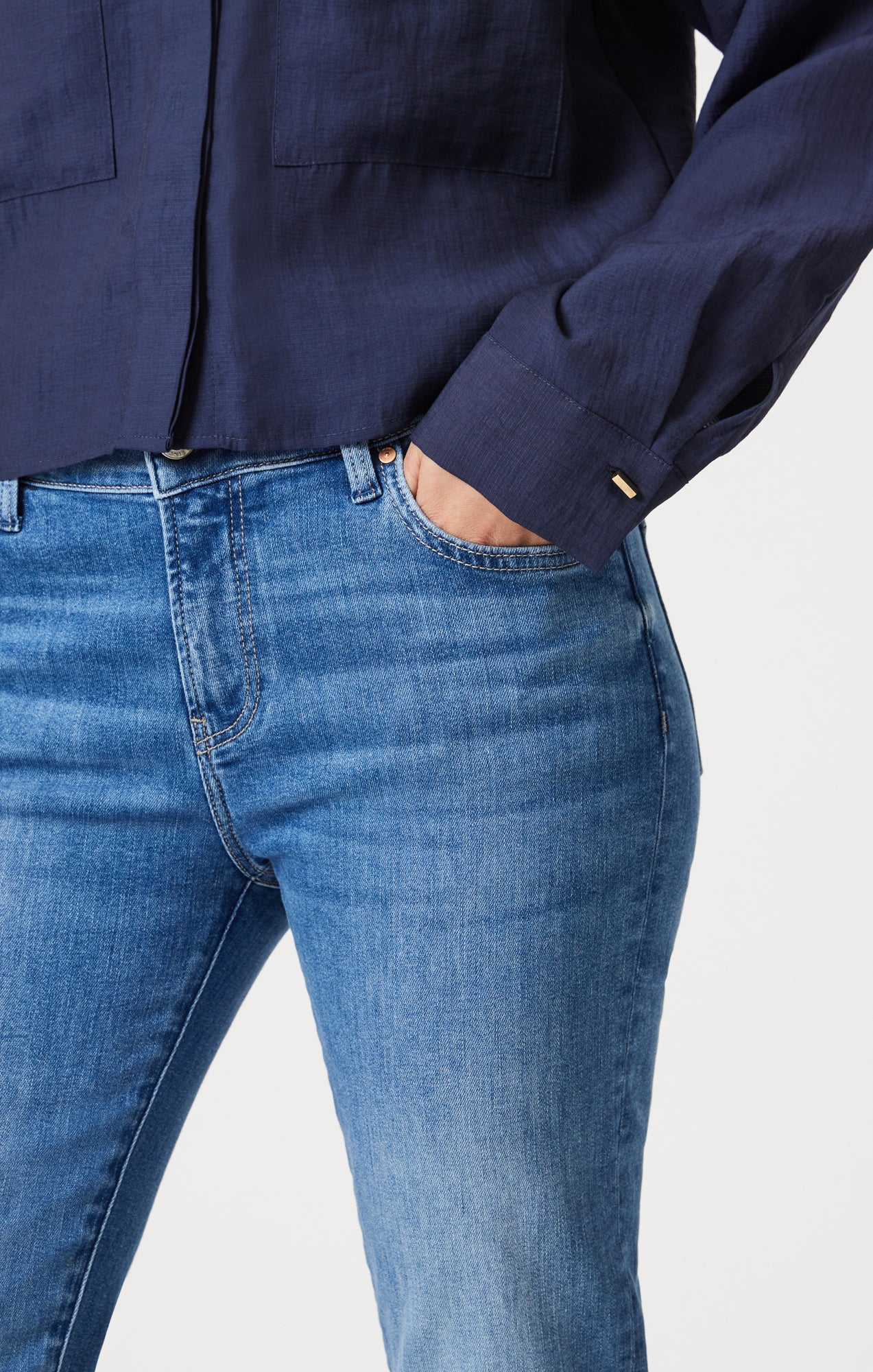 DOUBLE POCKET LONG SLEEVE SHIRT IN NAVAL ACADEMY - Mavi Jeans