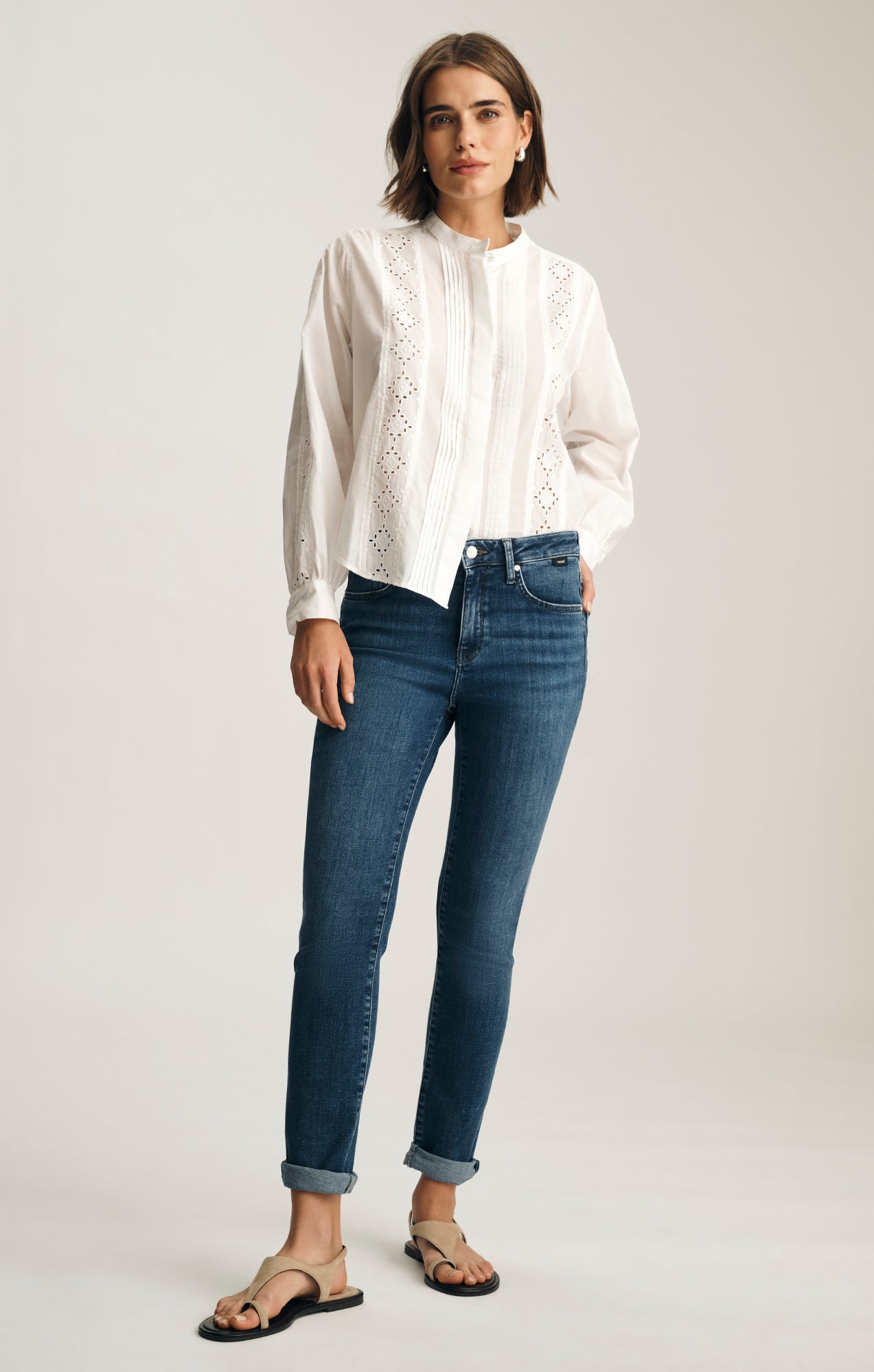 KATHLEEN SLIM BOYFRIEND IN DARK BRUSHED FEATHER BLUE - Mavi Jeans