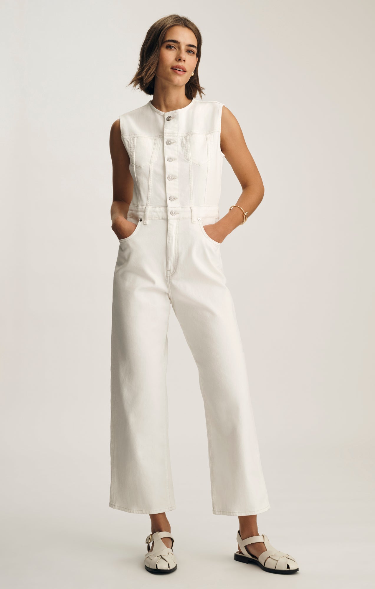 NILLY DENIM JUMPSUIT IN OFF WHITE DENIM - Mavi Jeans