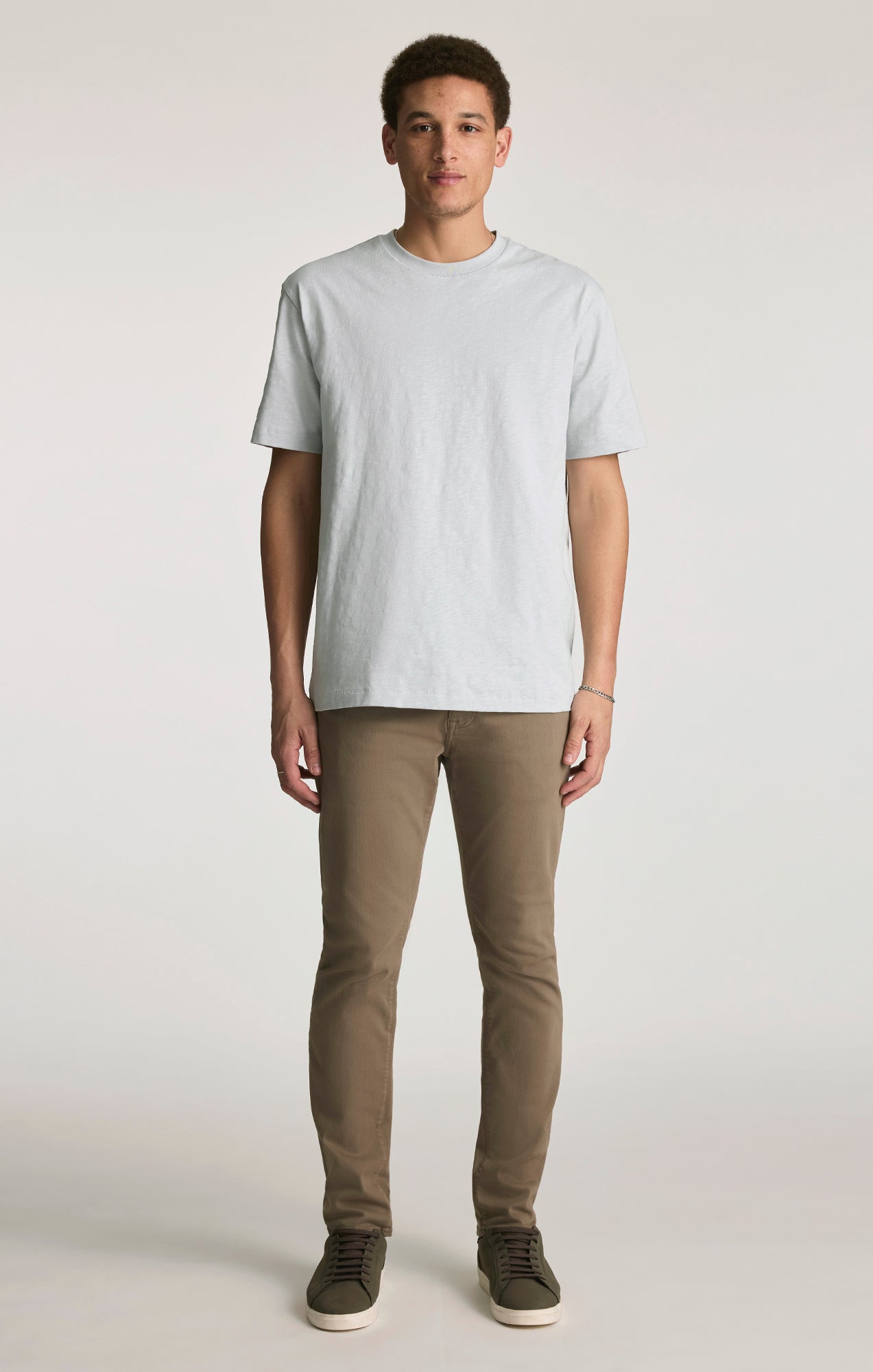 SLUB CREW NECK T-SHIRT IN PEARL BLUE - Mavi Jeans