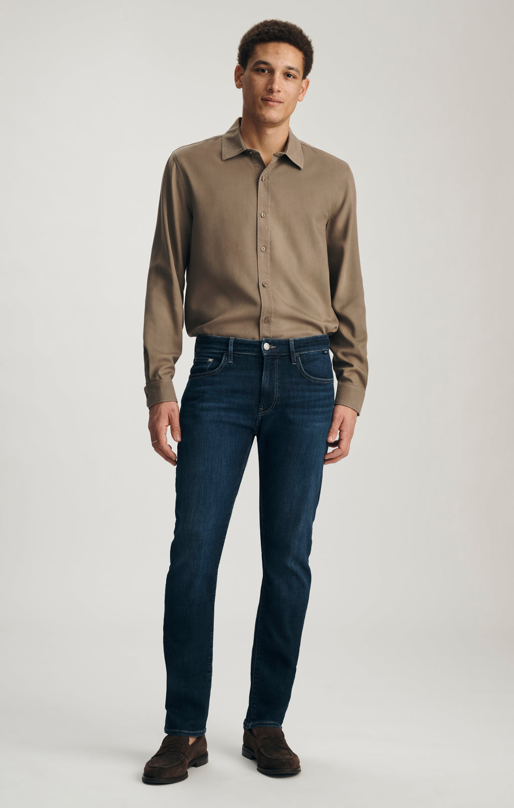 MARCUS SLIM STRAIGHT LEG IN DEEP BRUSHED FEATHER BLUE - Mavi Jeans