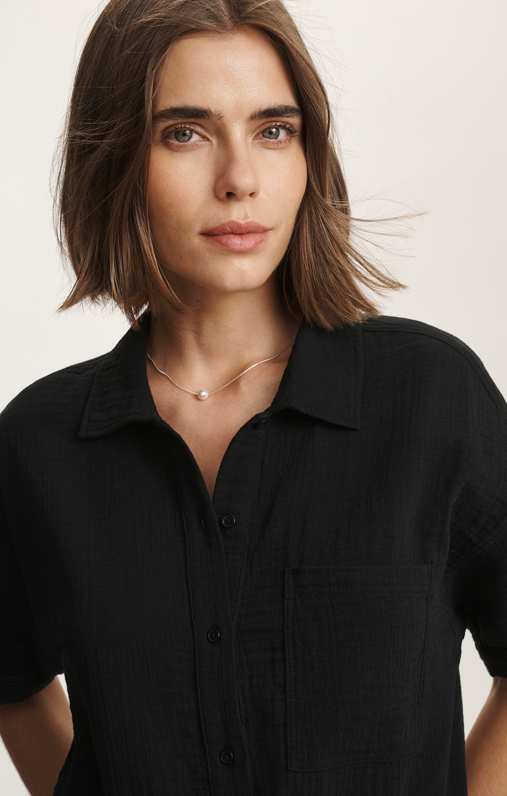 CINCHED WAIST ROMPER IN BLACK - Mavi Jeans