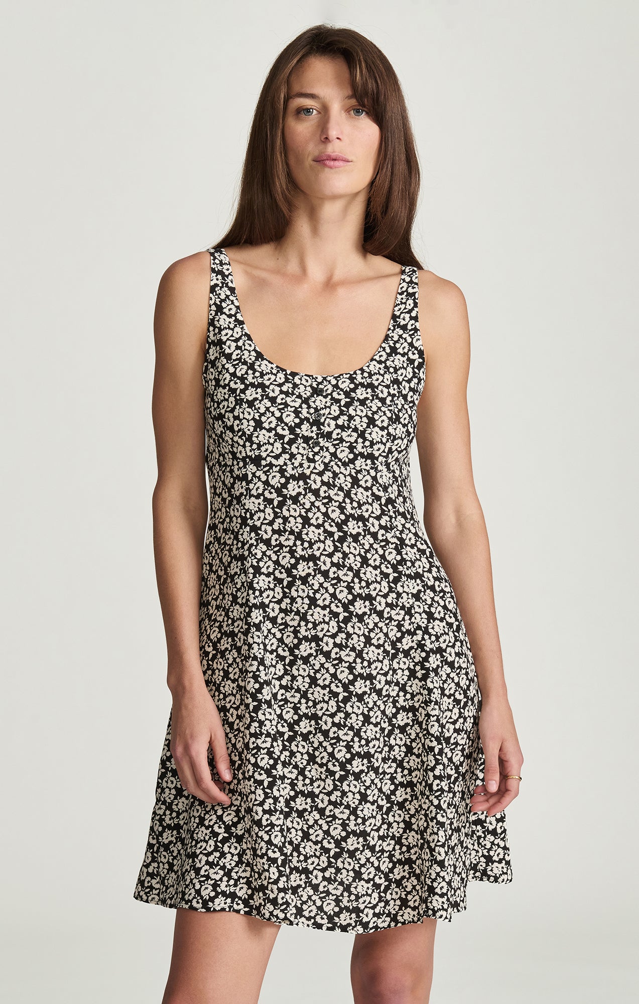 Mavi Women's Empire Waist Mini Dress In Navy Flower Print