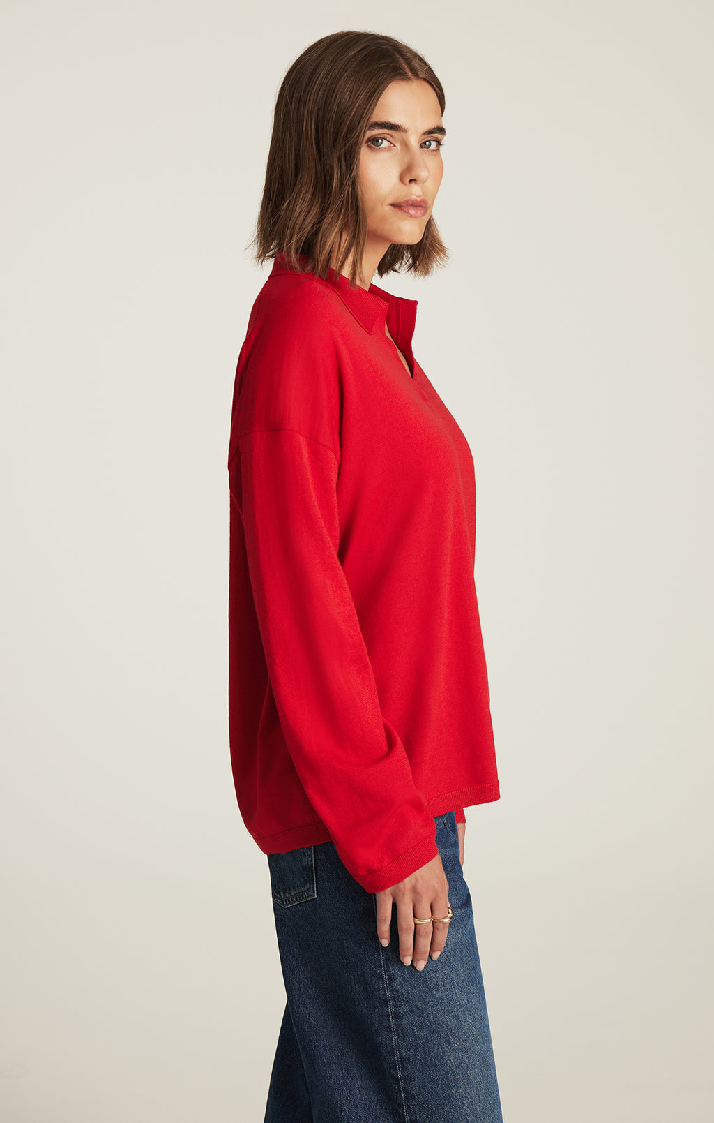 EDITION WOOL PULLOVER SWEATER IN RIO RED