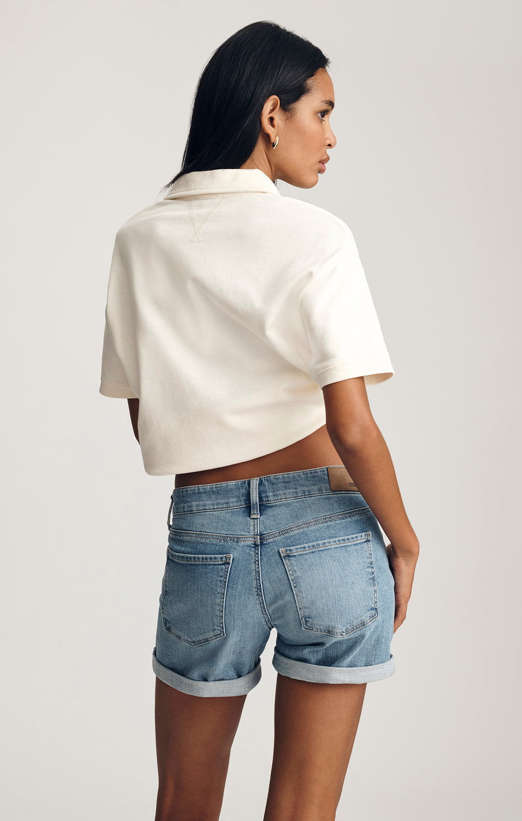 JULIA RELAXED SHORTS IN LIGHT BRUSHED FLEX BLUE