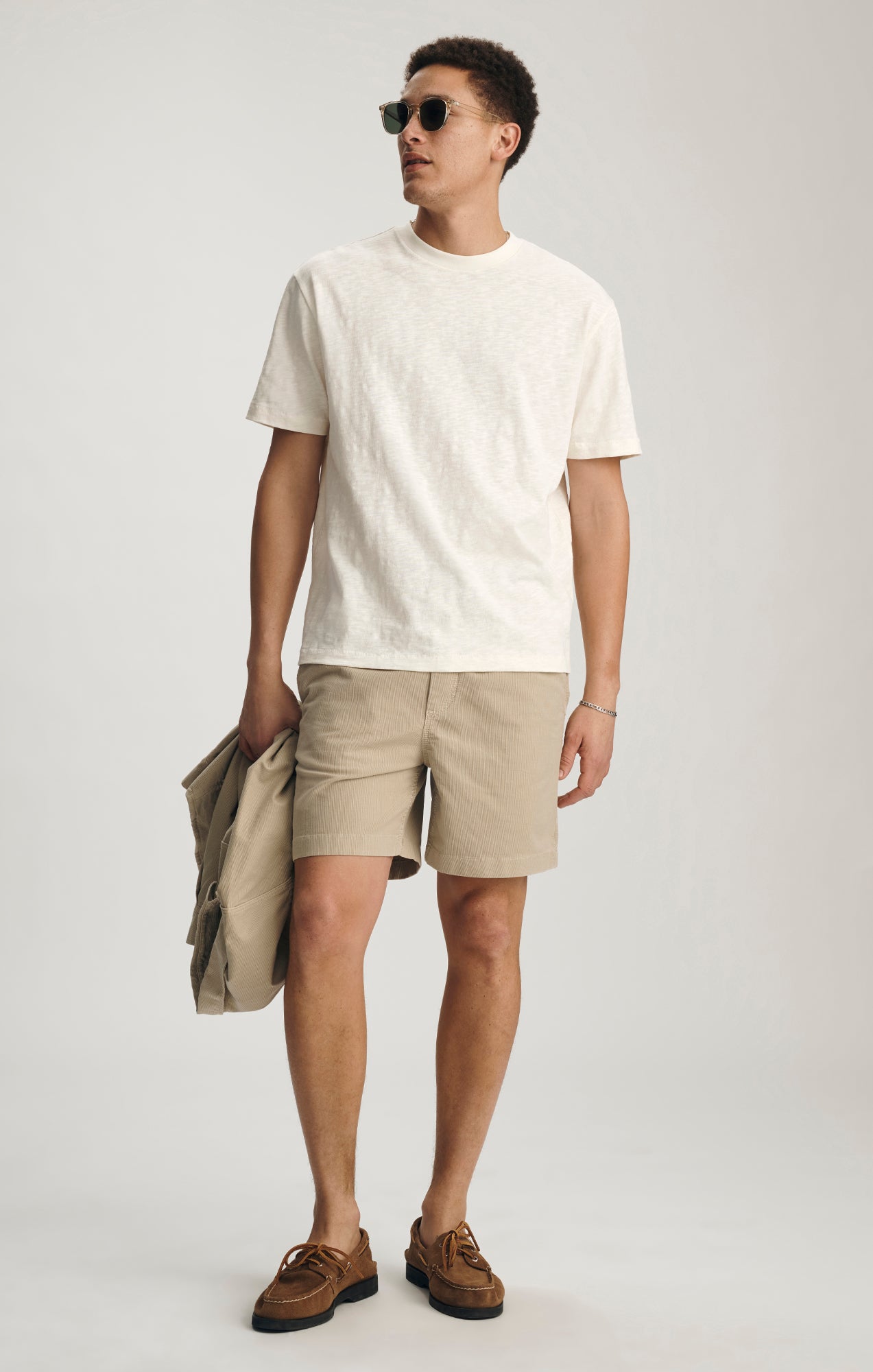 SLUB CREW NECK T-SHIRT IN VANILLA ICE - Mavi Jeans