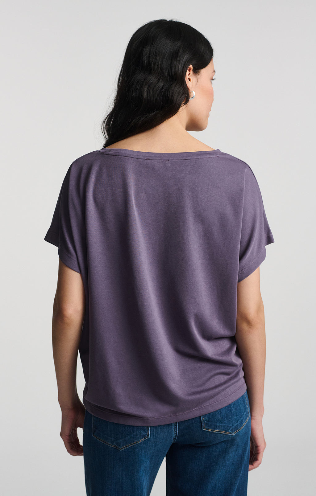 LUXE TOUCH TENCEL™ BOAT NECK T-SHIRT IN CADET - Mavi Jeans