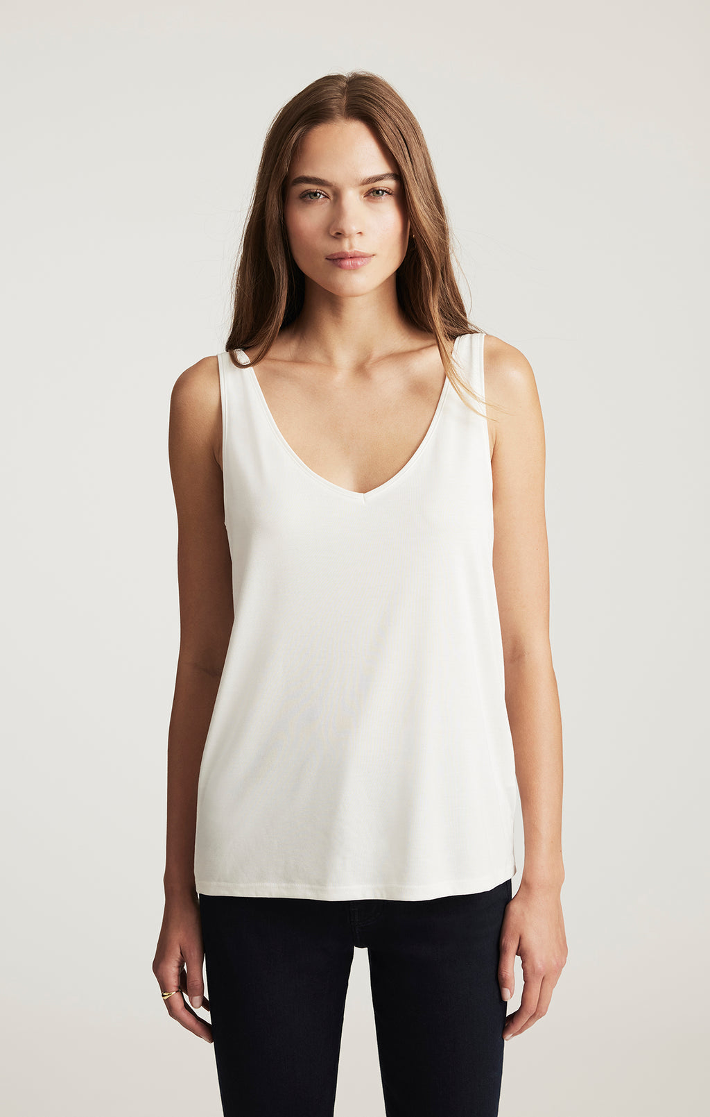 LUXE TOUCH TENCEL™ LACE TANK TOP IN ANTIQUE WHITE