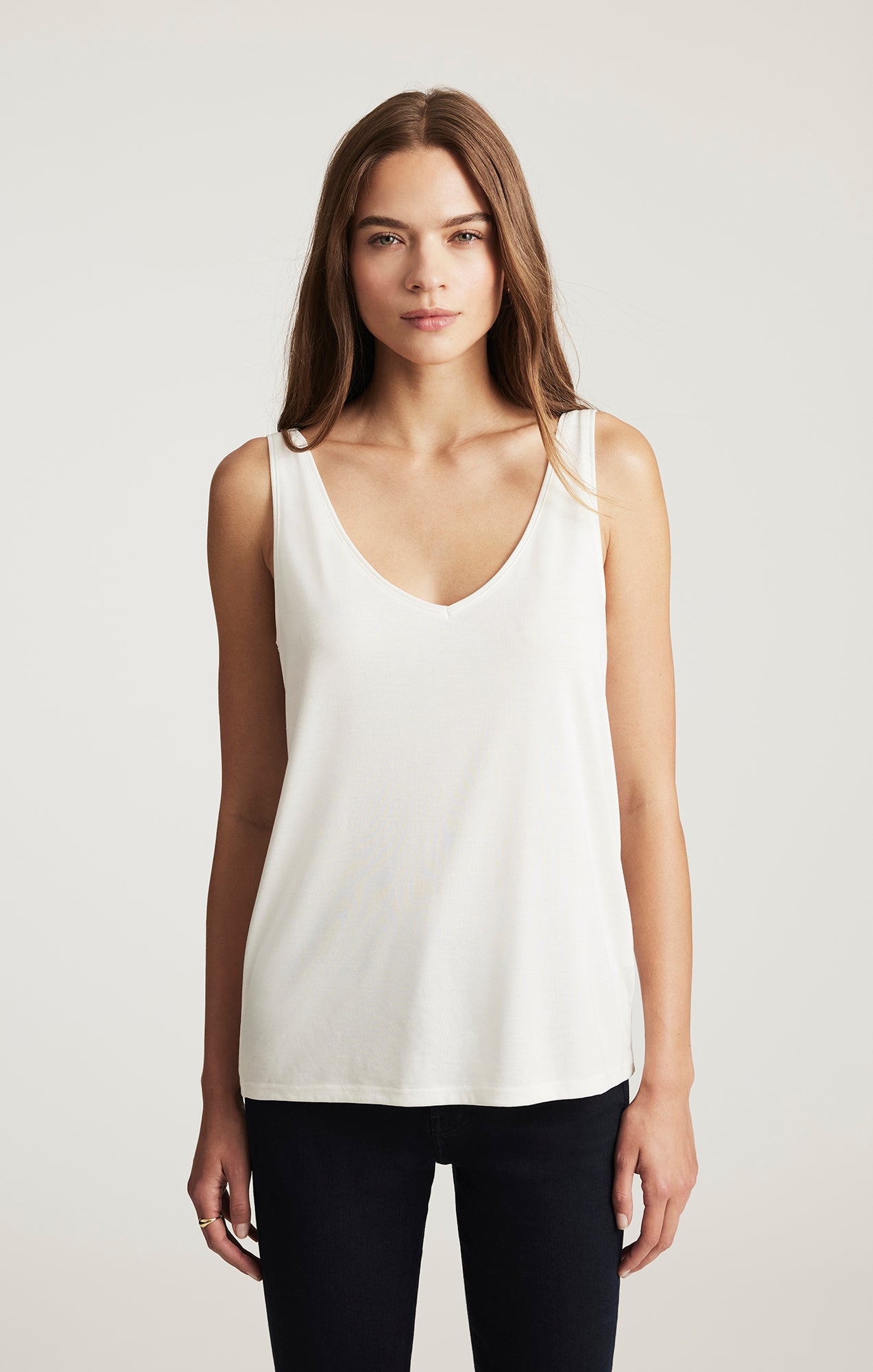 LUXE TOUCH TENCEL™ LACE TANK TOP IN ANTIQUE WHITE