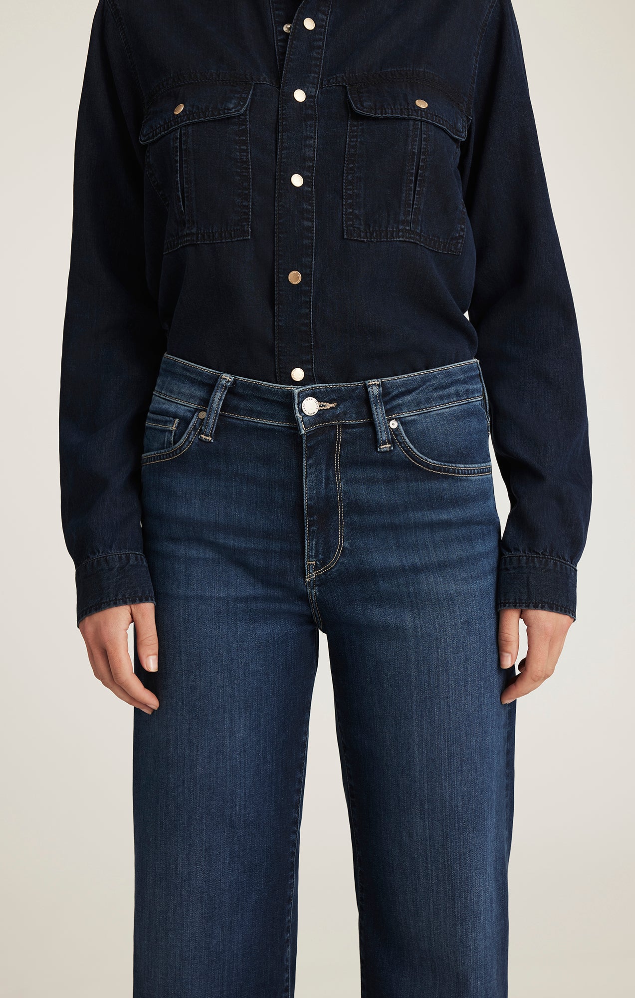 PALOMA WIDE LEG IN DARK BLUE FEATHER LUXE - Mavi Jeans