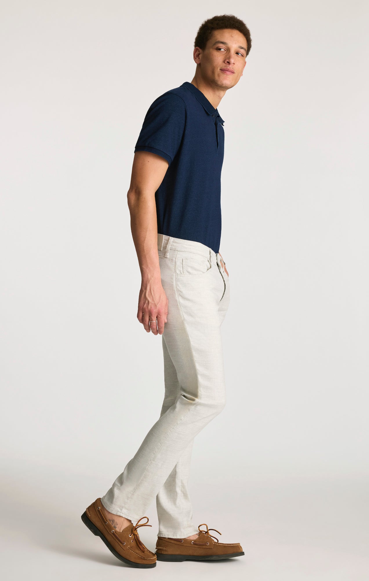 MARCUS SLIM STRAIGHT LEG IN NUDE LINEN