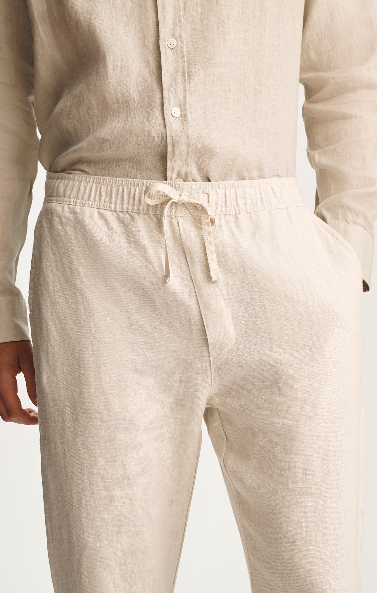 LINEN PANTS IN SILVER BIRCH - Mavi Jeans