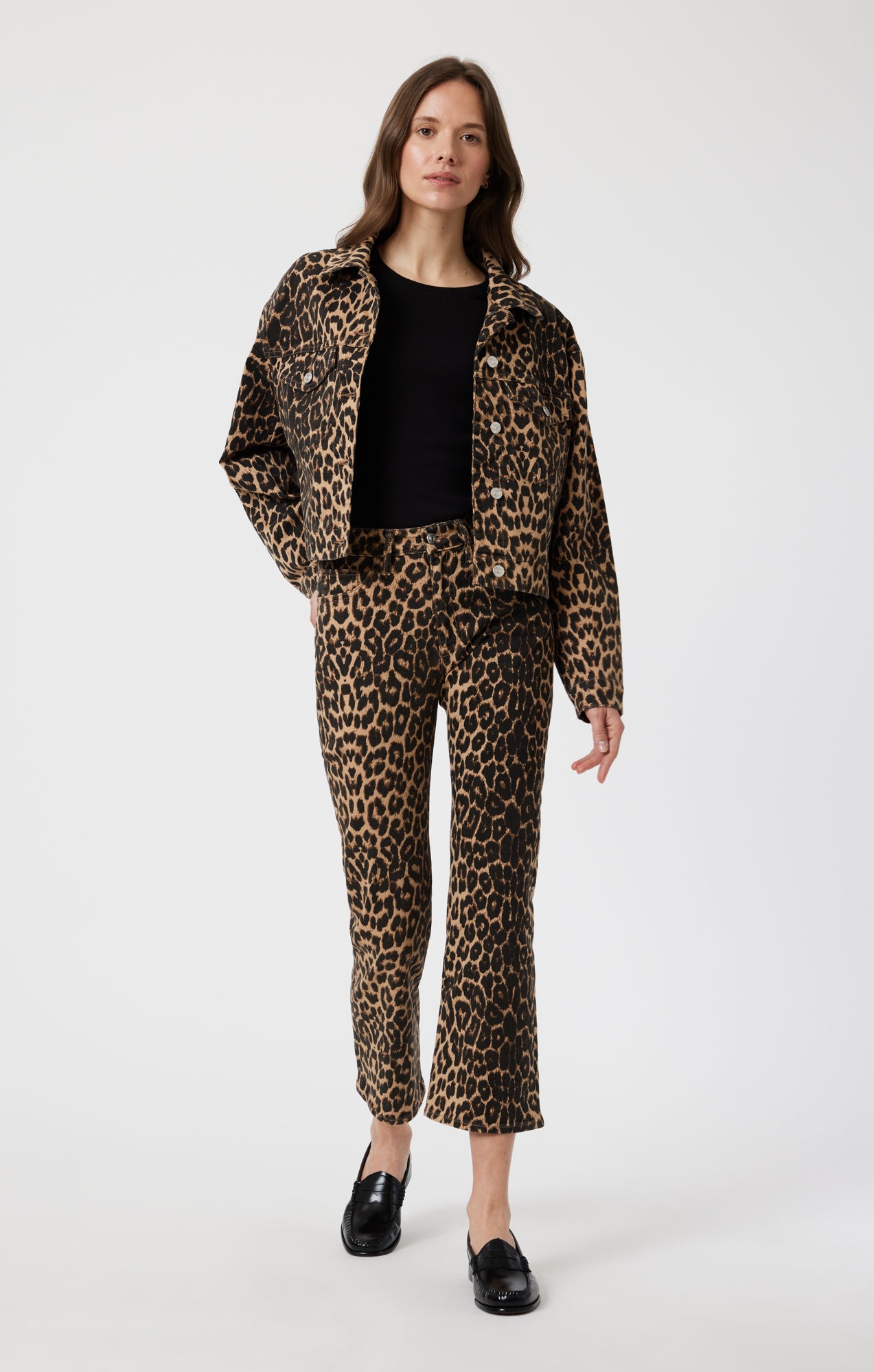 MAREN CROP JACKET IN LEOPARD DENIM - Mavi Jeans