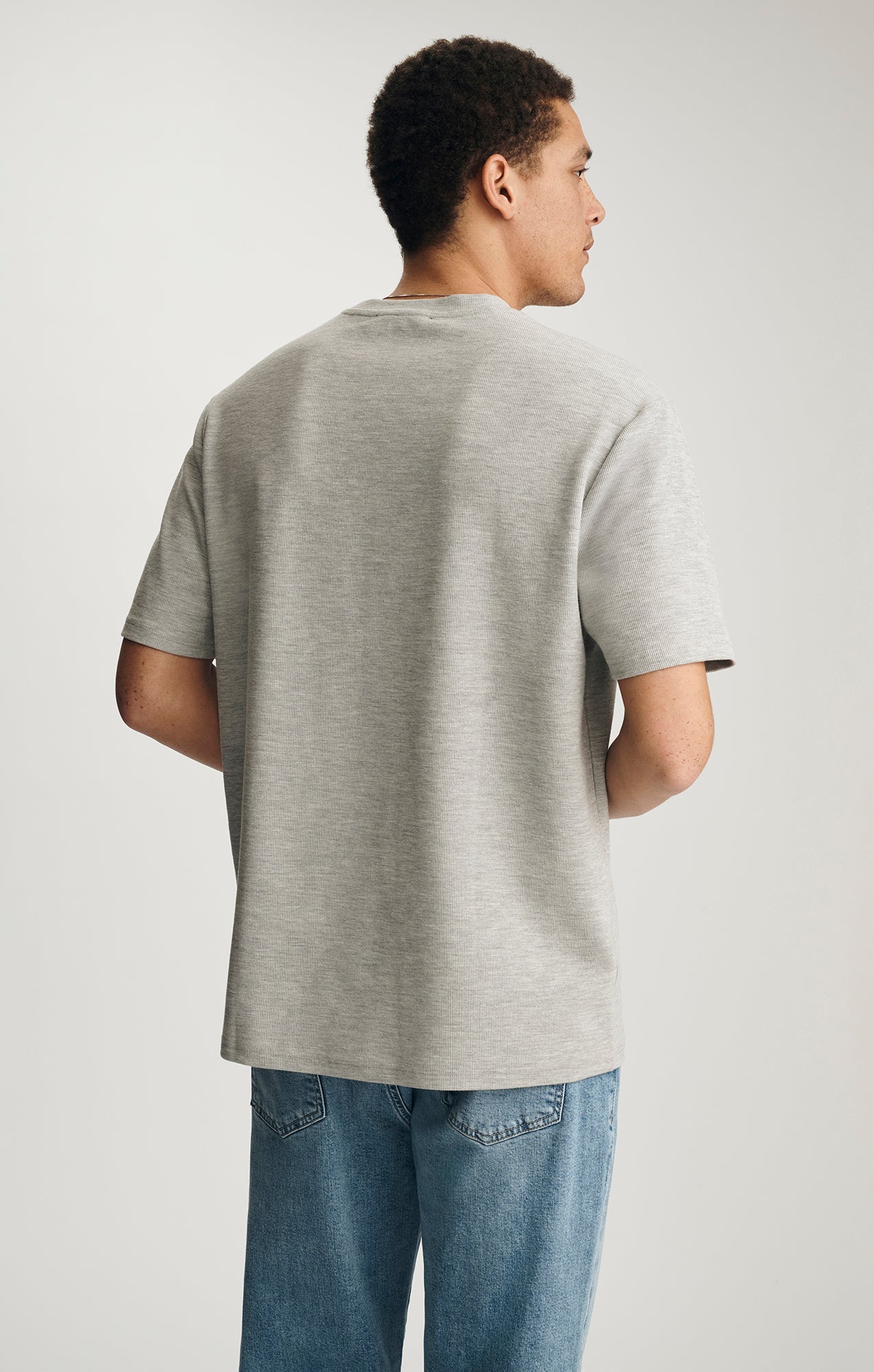 CREW NECK T-SHIRT IN GREY MELANGE - Mavi Jeans