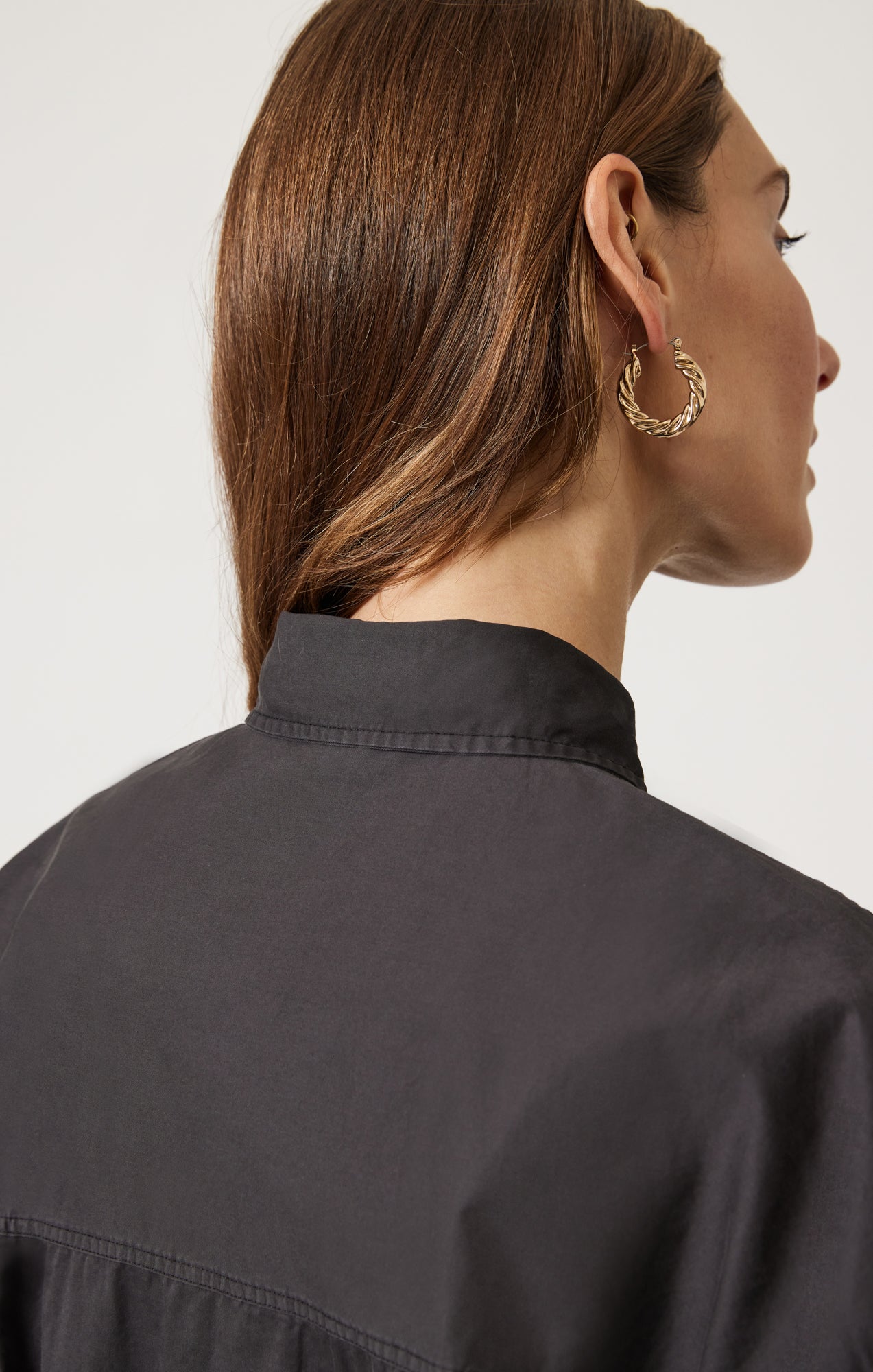 LONG SLEEVE BUTTON-UP SHIRT IN MAGNET - Mavi Jeans