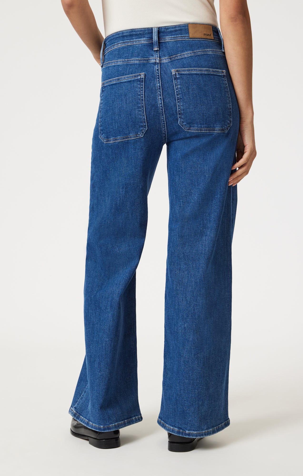 PALOMA MARINE WIDE LEG IN MID BRUSHED FLEX BLUE - Mavi Jeans