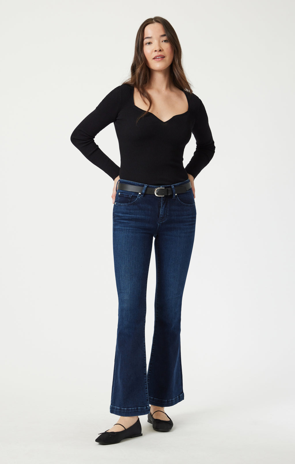 SYDNEY FLARE IN DEEP BRUSHED FEATHER BLUE - Mavi Jeans