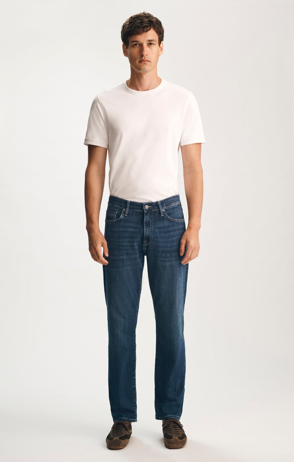 ZACH STRAIGHT LEG IN MID BRUSHED NASHVILLE - Mavi Jeans