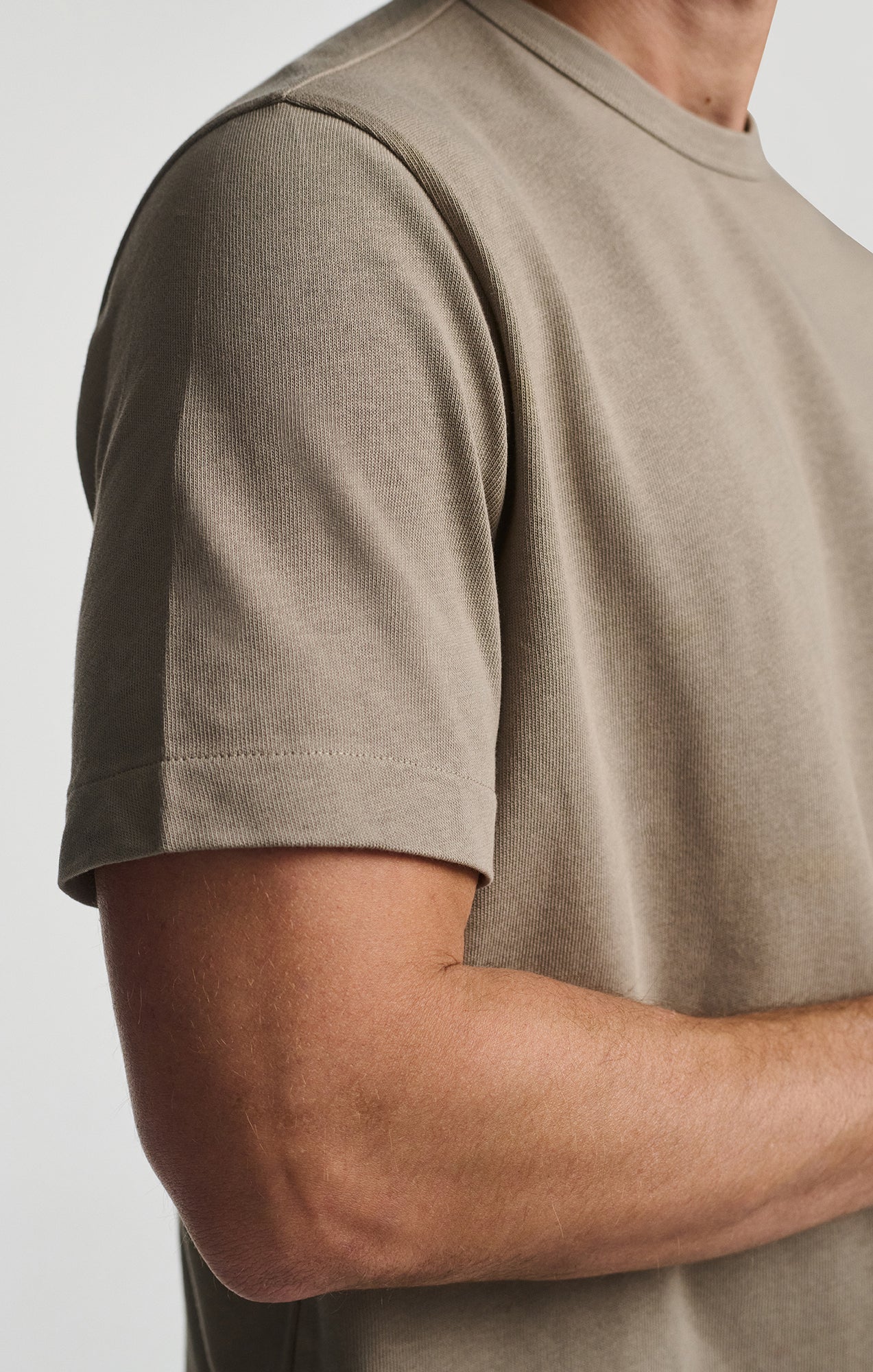 SHORT SLEEVE CREW NECK T-SHIRT IN BRINDLE - Mavi Jeans