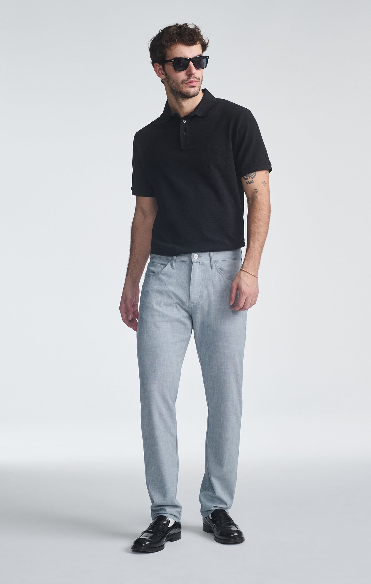 MARCUS SLIM STRAIGHT LEG IN BLUE CROSS HATCH TWILL - Mavi Jeans