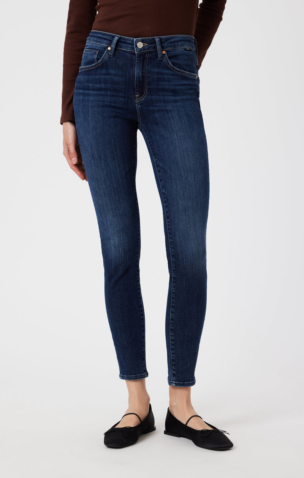 TESS SKINNY IN DARK BRUSHED FLEX BLUE - Mavi Jeans