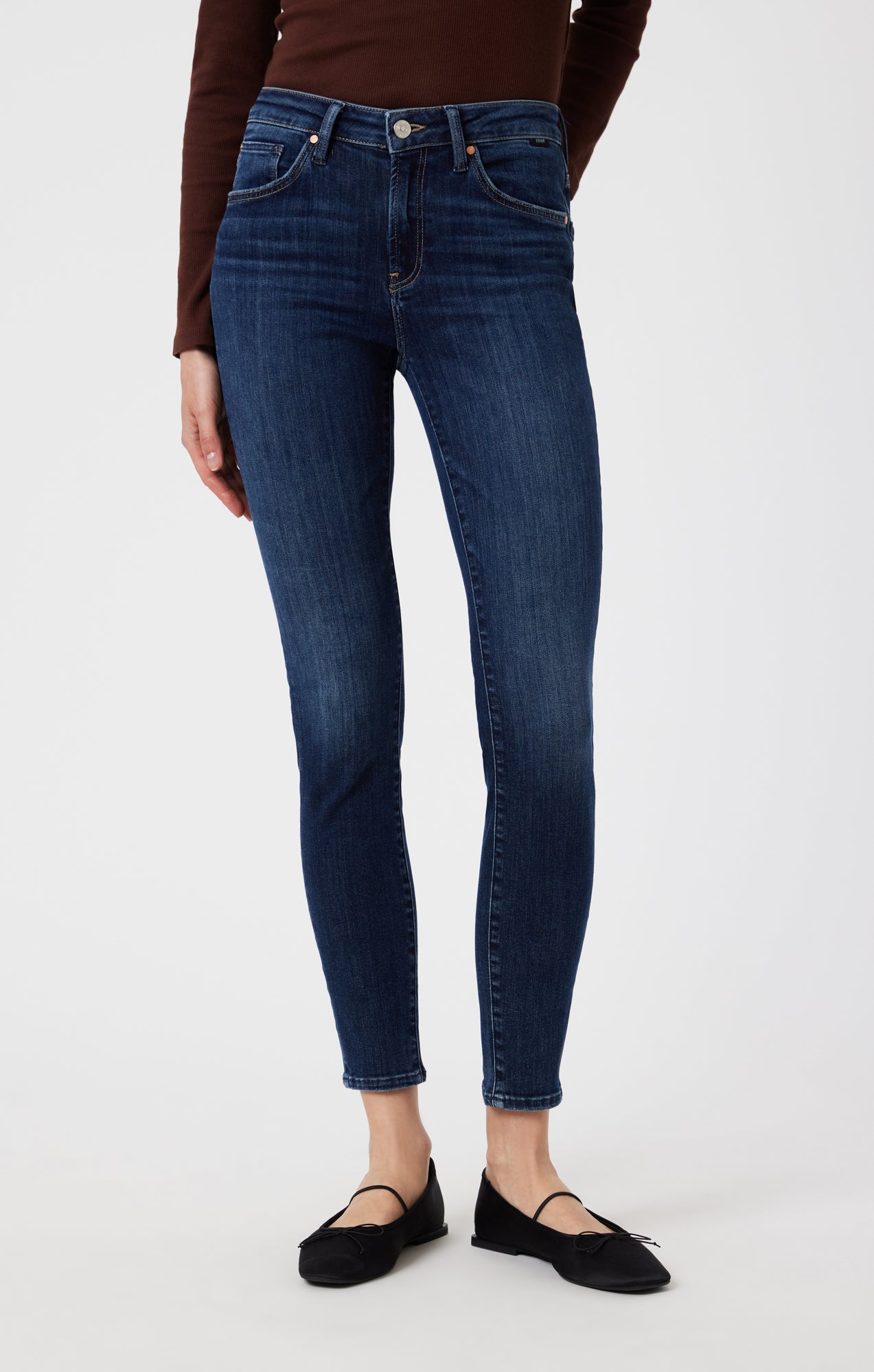 TESS SKINNY IN DARK BRUSHED FLEX BLUE - Mavi Jeans