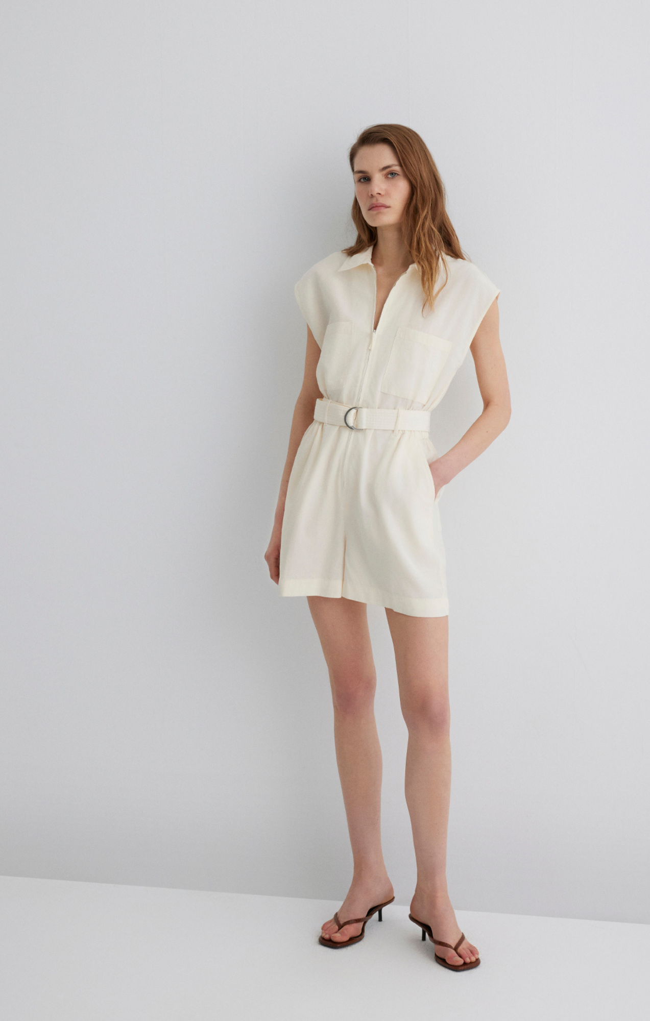 ZIP-UP ROMPER IN PRISTINE - Mavi Jeans
