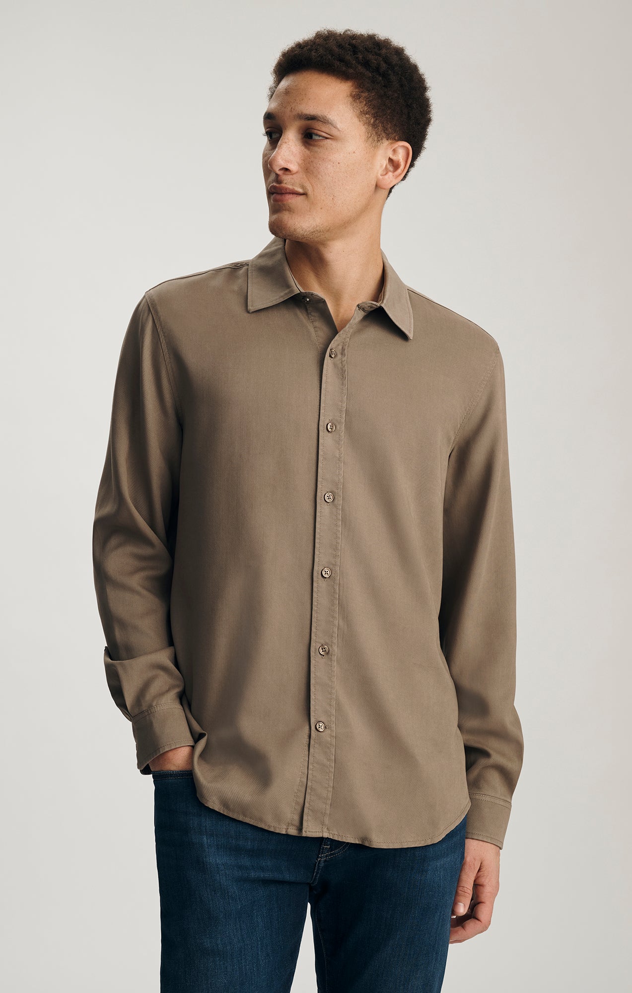 TENCEL™ BUTTON-UP SHIRT IN MOREL - Mavi Jeans