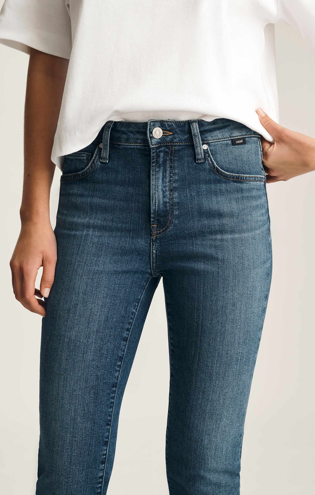 KATHLEEN SLIM BOYFRIEND IN DARK BRUSHED FLEX BLUE - Mavi Jeans