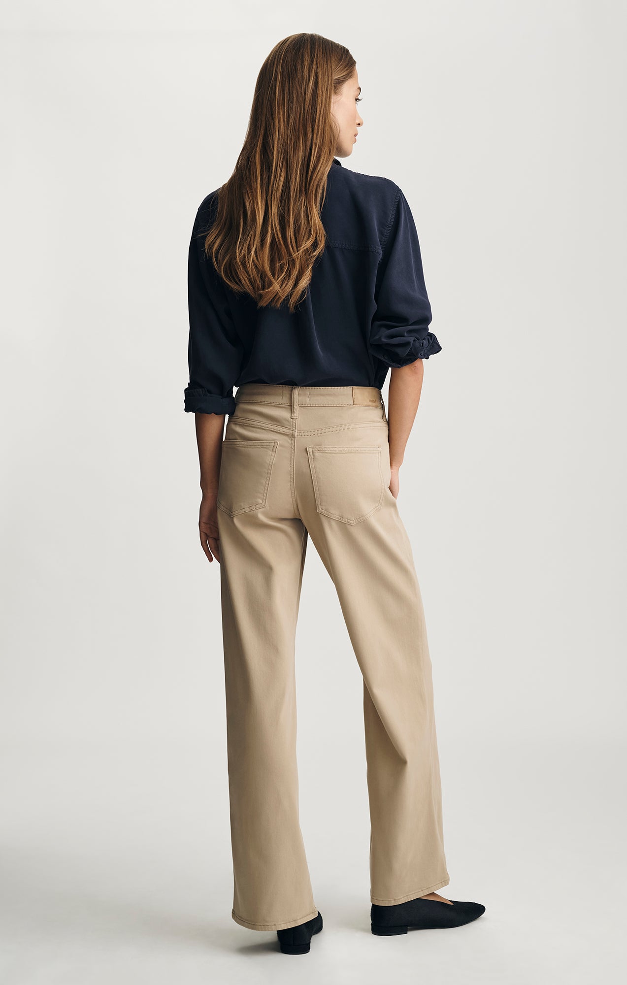 ALENA WIDE LEG IN FRENCH BEIGE SATEEN - Mavi Jeans