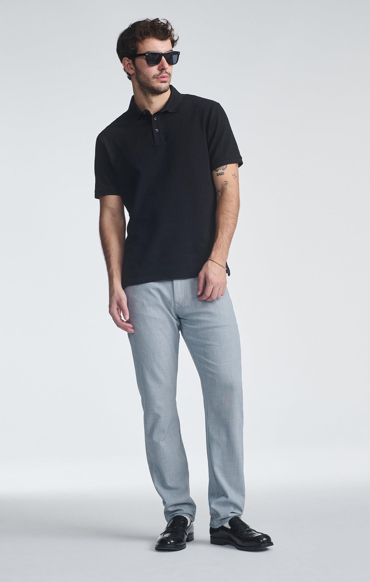 MARCUS SLIM STRAIGHT LEG IN BLUE CROSS HATCH TWILL - Mavi Jeans