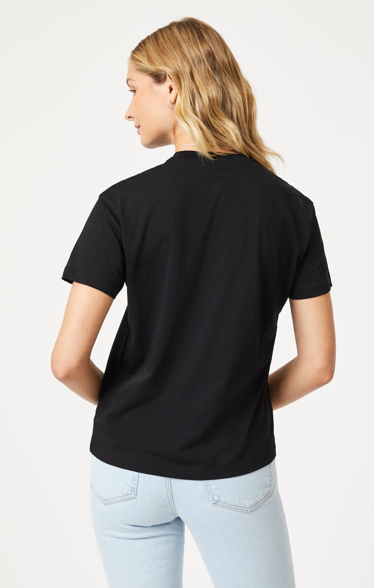CREW NECK T-SHIRT IN BLACK - Mavi Jeans