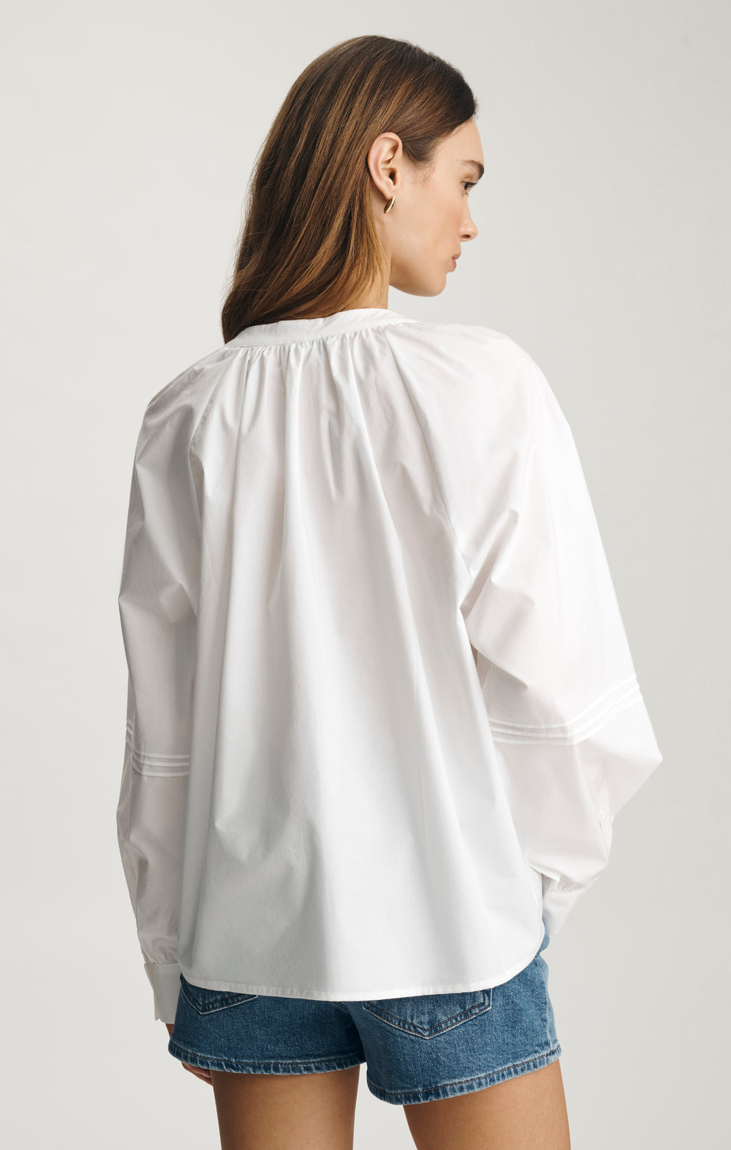 PINTUCK BALLOON SLEEVE SHIRT IN WHITE - Mavi Jeans