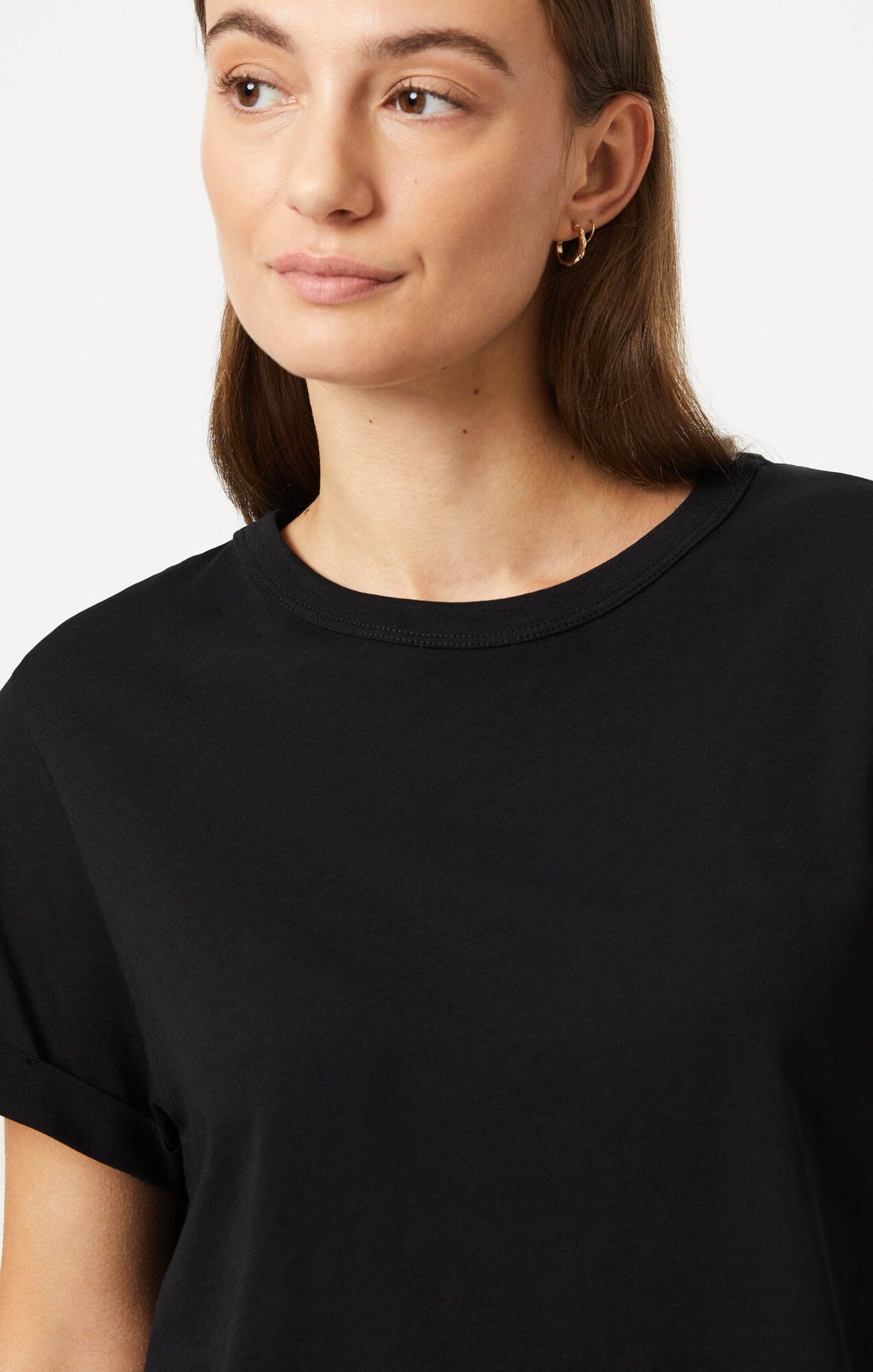 CROPPED T-SHIRT IN BLACK - Mavi Jeans