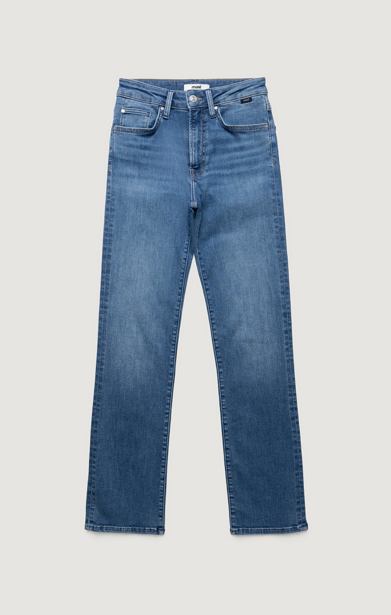 KENDRA STRAIGHT LEG IN MID BRUSHED FLEX BLUE - Mavi Jeans